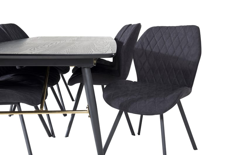 Irunea Förlängningsbar Matgrupp 180 cm inkl 6 Sumoas Stolar - Svart - Möbler - Bord & matgrupp - Matgrupp
