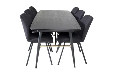Irunea Förlängningsbar Matgrupp 180 cm inkl 6 Sumoas Stolar - Svart - Möbler - Bord & matgrupp - Matgrupp