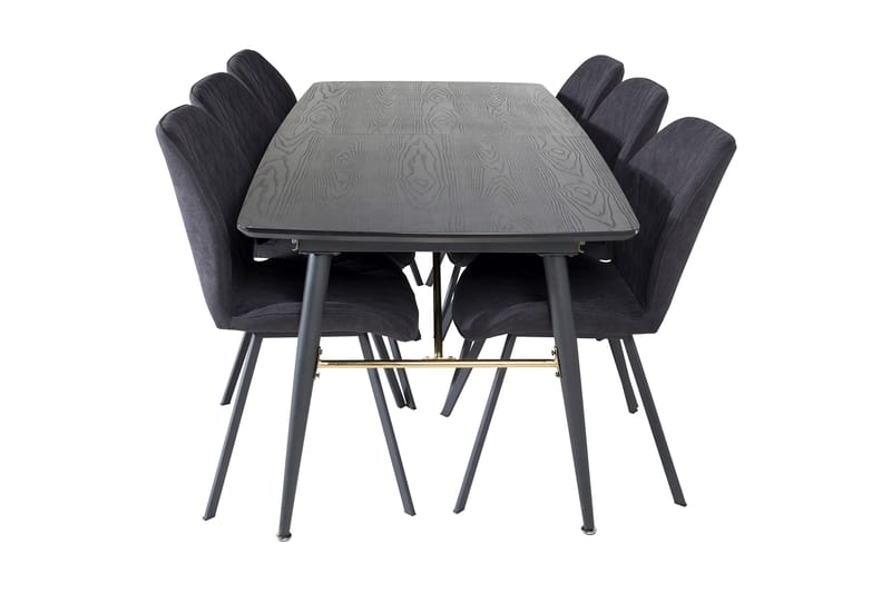 Irunea Förlängningsbar Matgrupp 180 cm inkl 6 Sumoas Stolar - Svart - Möbler - Bord & matgrupp - Matgrupp