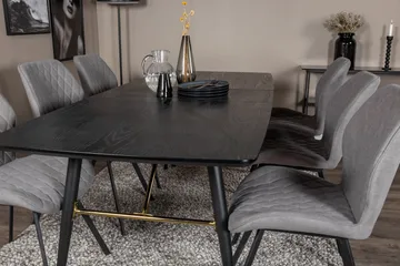 Irunea Förlängningsbar Matgrupp 180 cm inkl 6 Sumoas Stolar - Svart/Grå - Möbler - Bord & matgrupp - Matgrupp