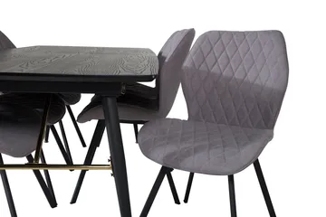 Irunea Förlängningsbar Matgrupp 180 cm inkl 6 Sumoas Stolar - Svart/Grå - Möbler - Bord & matgrupp - Matgrupp