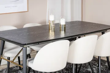 Irunea Förlängningsbar Matgrupp 180 cm inkl 6 Valera Stolar - Svart/Beige/Manchester - Möbler - Bord & matgrupp - Matgrupp