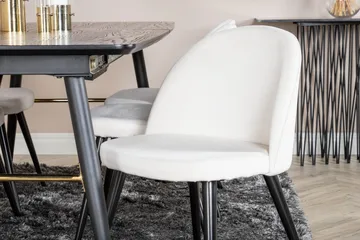 Irunea Förlängningsbar Matgrupp 180 cm inkl 6 Valera Stolar - Svart/Beige/Manchester - Möbler - Bord & matgrupp - Matgrupp