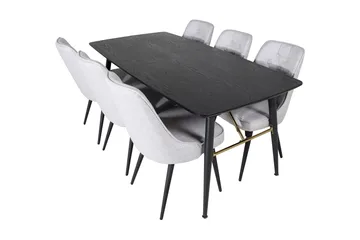 Irunea Förlängningsbar Matgrupp 180 cm inkl 6 Valera Stolar - Svart/Grå - Möbler - Bord & matgrupp - Matgrupp