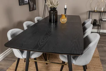 Irunea Förlängningsbar Matgrupp 180 cm inkl 6 Valeri Stolar - Svart/Grå/Manchester - Möbler - Bord & matgrupp - Matgrupp