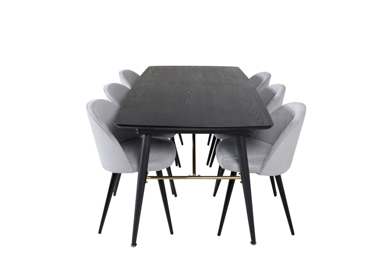 Irunea Förlängningsbar Matgrupp 180 cm inkl 6 Valeri Stolar - Svart/Grå/Manchester - Möbler - Bord & matgrupp - Matgrupp