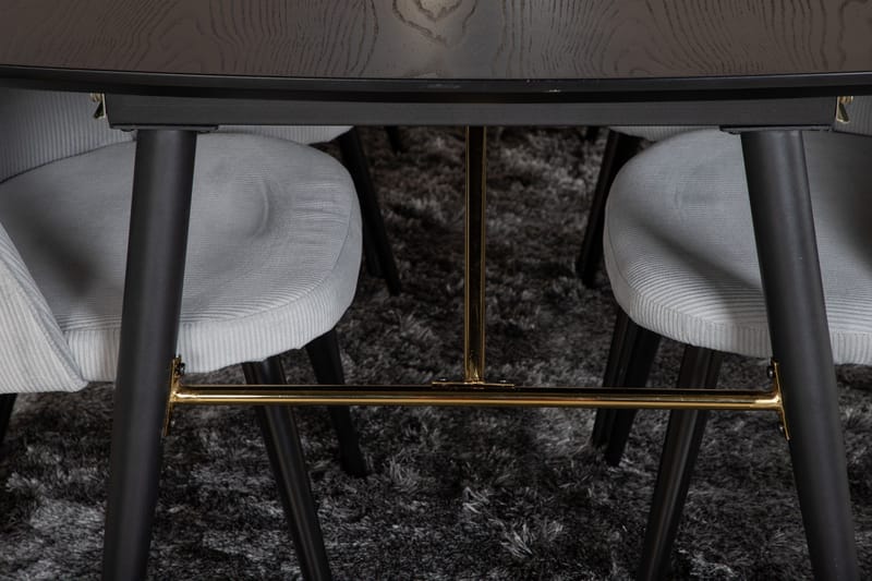 Irunea Förlängningsbar Matgrupp 180 cm inkl 6 Valeri Stolar - Svart/Grå/Manchester - Möbler - Bord & matgrupp - Matgrupp