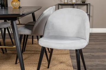 Irunea Förlängningsbar Matgrupp 180 cm inkl 6 Valeri Stolar - Svart/Grå/Manchester - Möbler - Bord & matgrupp - Matgrupp