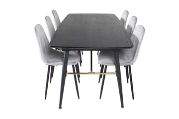 Irunea Förlängningsbar Matgrupp 180 cm inkl 6 Ypas Stolar - Grå/Svart - Möbler - Bord & matgrupp - Matgrupp