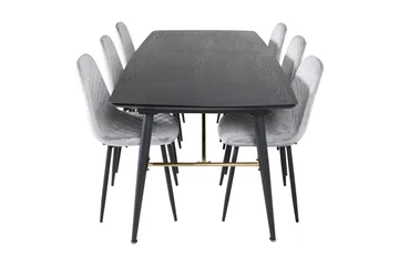 Irunea Förlängningsbar Matgrupp 180 cm inkl 6 Ypas Stolar - Grå/Svart - Möbler - Bord & matgrupp - Matgrupp