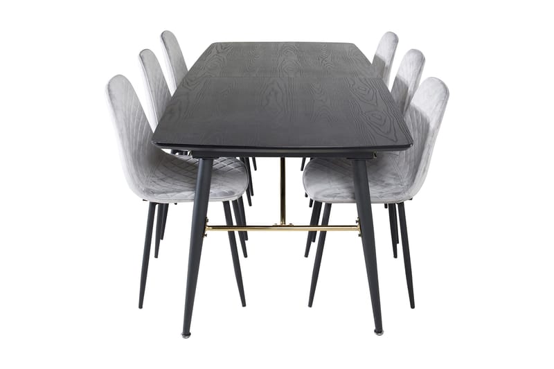 Irunea Förlängningsbar Matgrupp 180 cm inkl 6 Ypas Stolar - Grå/Svart - Möbler - Bord & matgrupp - Matgrupp