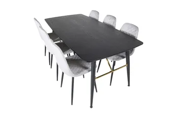 Irunea Förlängningsbar Matgrupp 180 cm inkl 6 Ypas Stolar - Grå/Svart - Möbler - Bord & matgrupp - Matgrupp