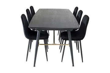 Irunea Förlängningsbar Matgrupp 180 cm inkl 6 Ypas Stolar - Svart - Möbler - Bord & matgrupp - Matgrupp