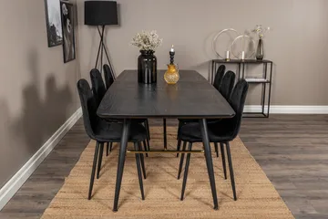 Irunea Förlängningsbar Matgrupp 180 cm inkl 6 Ypas Stolar - Svart - Möbler - Bord & matgrupp - Matgrupp