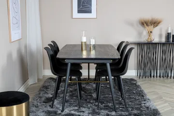 Irunea Förlängningsbar Matgrupp 180 cm inkl 6 Ypas Stolar - Svart - Möbler - Bord & matgrupp - Matgrupp