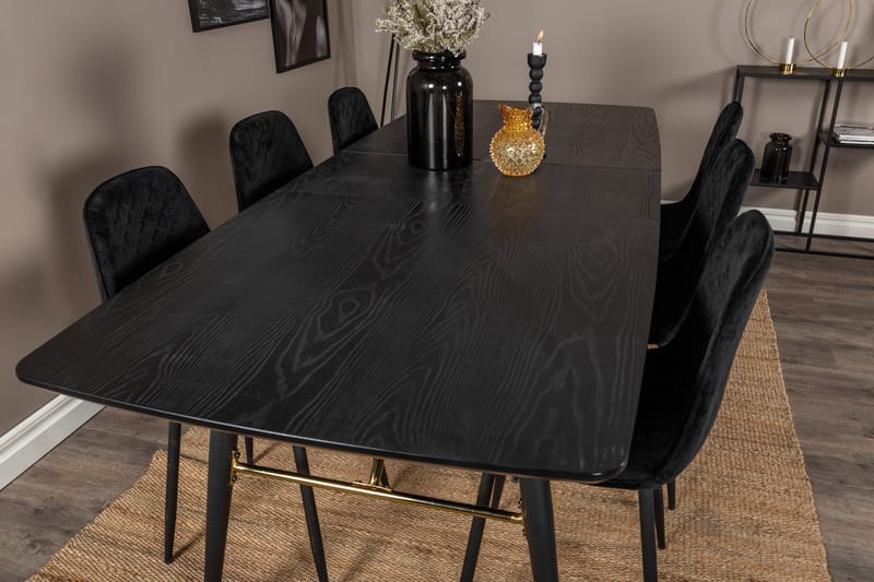 Irunea Förlängningsbar Matgrupp 180 cm inkl 6 Ypas Stolar - Svart - Möbler - Bord & matgrupp - Matgrupp
