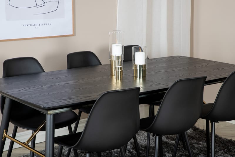 Irunea Förlängningsbar Matgrupp 180 cm inkl 6 Ypas Stolar - Svart - Möbler - Bord & matgrupp - Matgrupp
