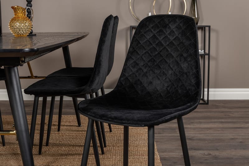 Irunea Förlängningsbar Matgrupp 180 cm inkl 6 Ypas Stolar - Svart - Möbler - Bord & matgrupp - Matgrupp