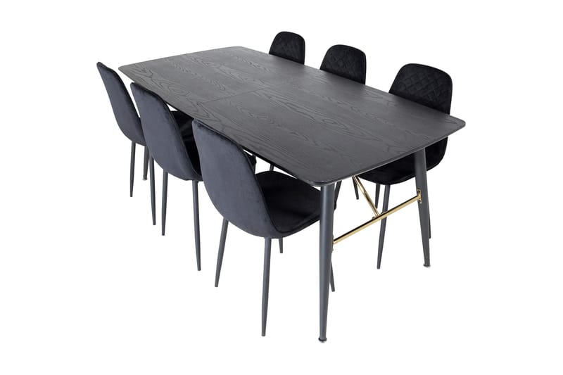 Irunea Förlängningsbar Matgrupp 180 cm inkl 6 Ypas Stolar - Svart - Möbler - Bord & matgrupp - Matgrupp