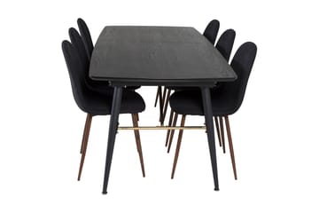 Irunea Förlängningsbar Matgrupp 180 cm inkl 6 Ypas Stolar - Svart/Brun - Möbler - Bord & matgrupp - Matgrupp