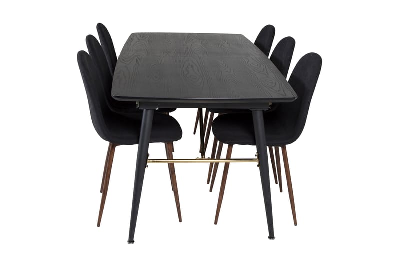 Irunea Förlängningsbar Matgrupp 180 cm inkl 6 Ypas Stolar - Svart/Brun - Möbler - Bord & matgrupp - Matgrupp
