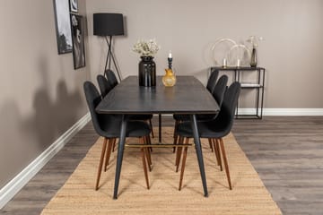Irunea Förlängningsbar Matgrupp 180 cm inkl 6 Ypas Stolar - Svart/Brun - Möbler - Bord & matgrupp - Matgrupp