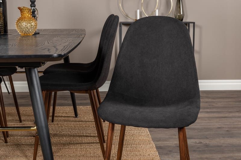 Irunea Förlängningsbar Matgrupp 180 cm inkl 6 Ypas Stolar - Svart/Brun - Möbler - Bord & matgrupp - Matgrupp