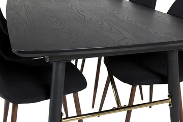Irunea Förlängningsbar Matgrupp 180 cm inkl 6 Ypas Stolar - Svart/Brun - Möbler - Bord & matgrupp - Matgrupp