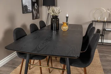 Irunea Förlängningsbar Matgrupp 180 cm inkl 6 Ypas Stolar - Svart/Brun - Möbler - Bord & matgrupp - Matgrupp