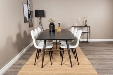 Irunea Förlängningsbar Matgrupp 180 cm inkl 6 Ypas Stolar - Svart/Vit - Möbler - Bord & matgrupp - Matgrupp