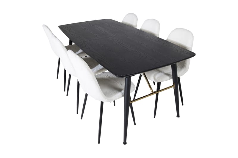 Irunea Förlängningsbar Matgrupp 180 cm inkl 6 Ypas Stolar - Svart/Vit - Möbler - Bord & matgrupp - Matgrupp