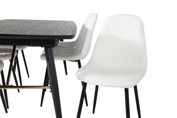 Irunea Förlängningsbar Matgrupp 180 cm inkl 6 Ypas Stolar - Svart/Vit - Möbler - Bord & matgrupp - Matgrupp