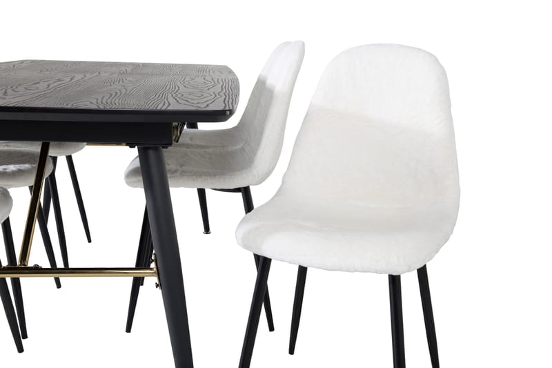 Irunea Förlängningsbar Matgrupp 180 cm inkl 6 Ypas Stolar - Svart/Vit - Möbler - Bord & matgrupp - Matgrupp