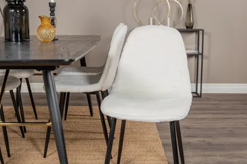 Irunea Förlängningsbar Matgrupp 180 cm inkl 6 Ypas Stolar - Svart/Vit - Möbler - Bord & matgrupp - Matgrupp