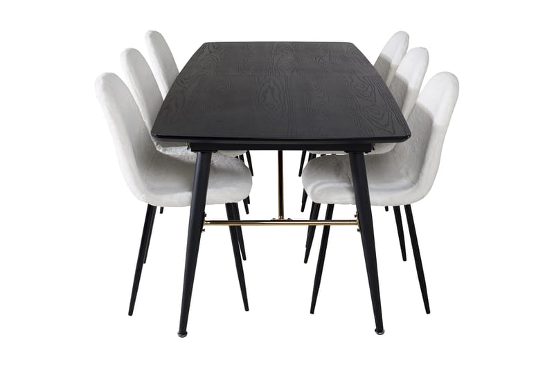 Irunea Förlängningsbar Matgrupp 180 cm inkl 6 Ypas Stolar - Svart/Vit - Möbler - Bord & matgrupp - Matgrupp