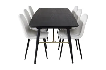 Irunea Förlängningsbar Matgrupp 180 cm inkl 6 Ypas Stolar - Svart/Vit - Möbler - Bord & matgrupp - Matgrupp