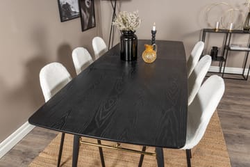 Irunea Förlängningsbar Matgrupp 180 cm inkl 6 Ypas Stolar - Svart/Vit - Möbler - Bord & matgrupp - Matgrupp