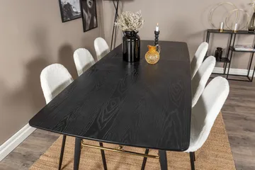 Irunea Förlängningsbar Matgrupp 180 cm inkl 6 Ypas Stolar - Svart/Vit - Möbler - Bord & matgrupp - Matgrupp