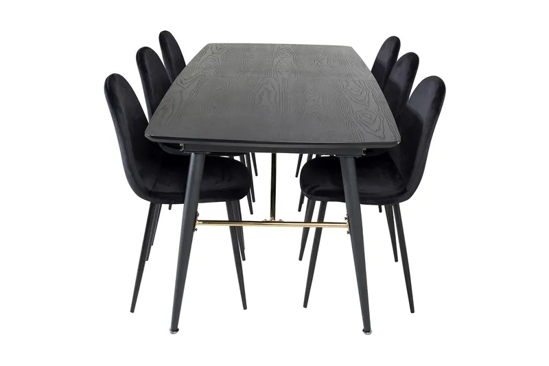 Irunea Förlängningsbar Matgrupp 180 cm inkl 6 Pontus Stolar - Svart - Möbler - Bord & matgrupp - Matgrupp