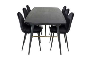 Irunea Förlängningsbar Matgrupp 180 cm inkl 6 Pontus Stolar - Svart - Möbler - Bord & matgrupp - Matgrupp