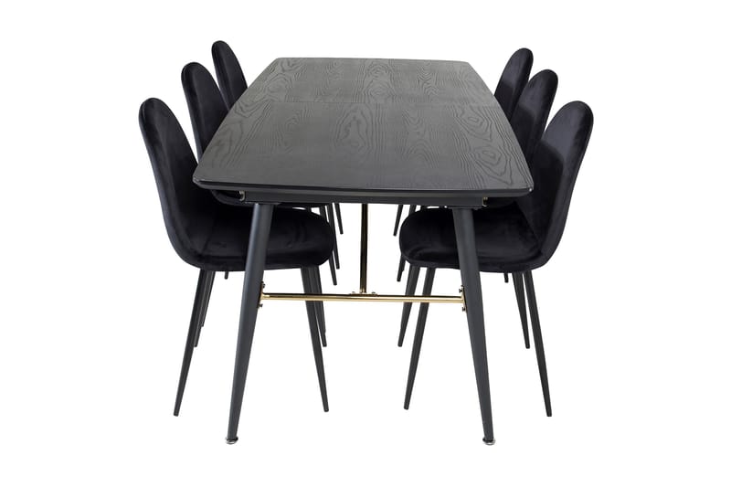 Irunea Förlängningsbar Matgrupp 180 cm inkl 6 Pontus Stolar - Svart - Möbler - Bord & matgrupp - Matgrupp