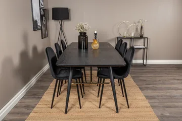 Irunea Förlängningsbar Matgrupp 180 cm inkl 6 Pontus Stolar - Svart - Möbler - Bord & matgrupp - Matgrupp