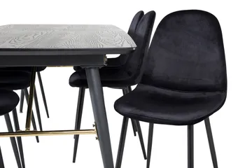 Irunea Förlängningsbar Matgrupp 180 cm inkl 6 Pontus Stolar - Svart - Möbler - Bord & matgrupp - Matgrupp