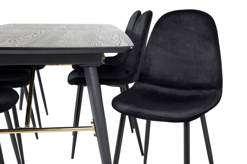 Irunea Förlängningsbar Matgrupp 180 cm inkl 6 Pontus Stolar - Svart - Möbler - Bord & matgrupp - Matgrupp