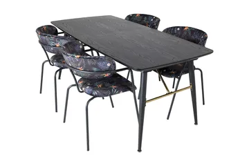 Irunea Förlängningsbar Matgrupp 180cm inkl 4 Arcarazo Stolar - Svart/Flerfärgad - Möbler - Bord & matgrupp - Matgrupp