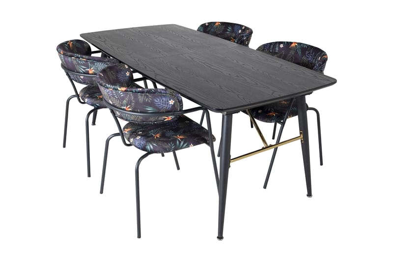 Irunea Förlängningsbar Matgrupp 180cm inkl 4 Arcarazo Stolar - Svart/Flerfärgad - Möbler - Bord & matgrupp - Matgrupp