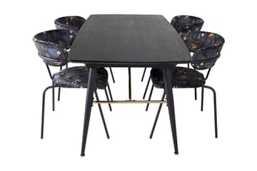 Irunea Förlängningsbar Matgrupp 180cm inkl 4 Arcarazo Stolar - Svart/Flerfärgad - Möbler - Bord & matgrupp - Matgrupp