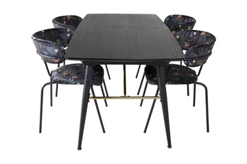 Irunea Förlängningsbar Matgrupp 180cm inkl 4 Arcarazo Stolar - Svart/Flerfärgad - Möbler - Bord & matgrupp - Matgrupp
