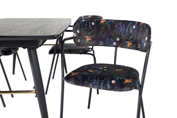 Irunea Förlängningsbar Matgrupp 180cm inkl 4 Arcarazo Stolar - Svart/Flerfärgad - Möbler - Bord & matgrupp - Matgrupp