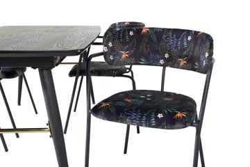 Irunea Förlängningsbar Matgrupp 180cm inkl 4 Arcarazo Stolar - Svart/Flerfärgad - Möbler - Bord & matgrupp - Matgrupp